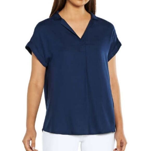 Gap Women's Navy Blue  Short Sleeve Popover Top Size XL  NWT - Picture 1 of 7